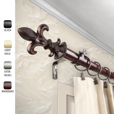 Kd 1 in. Silas Curtain Rod with 120 to 170 in. Extension, Bronze KD3728573
